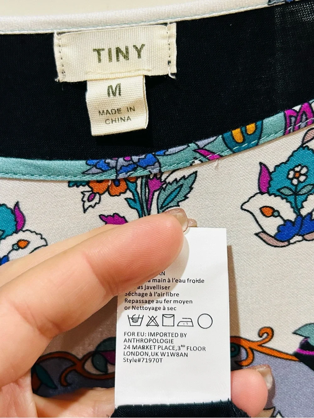 Anthropologie floral satin